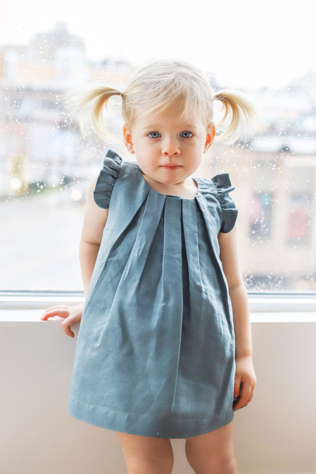 Box Pleat Linen Dress Beba Bean Box Pleat Linen Dress Beba Bean