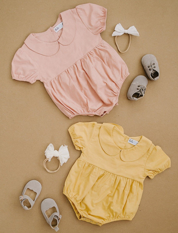 Peter Pan Collar Linen Romper