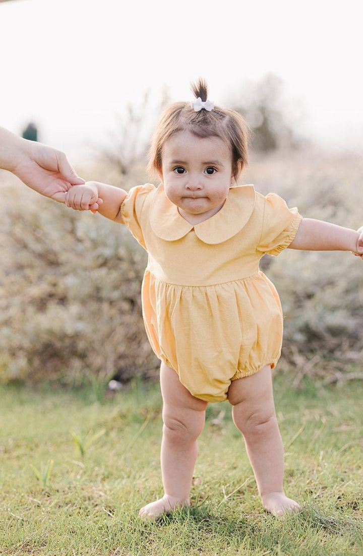 Peter Pan Collar Linen Romper