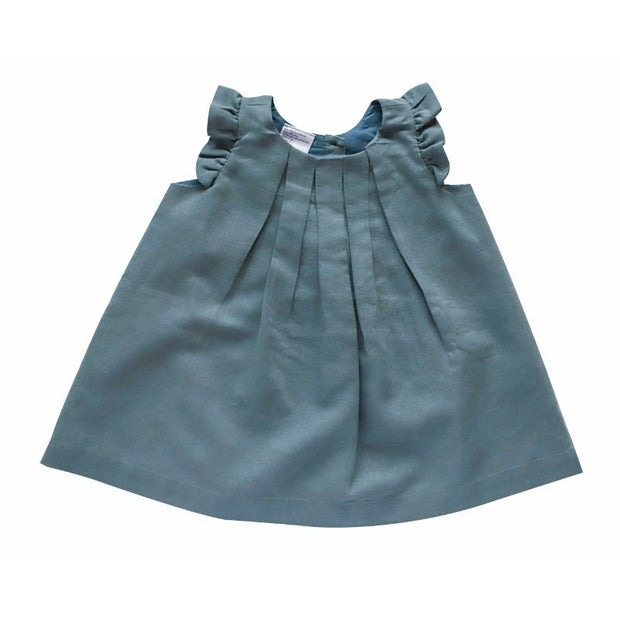 Box Pleat Linen Dress