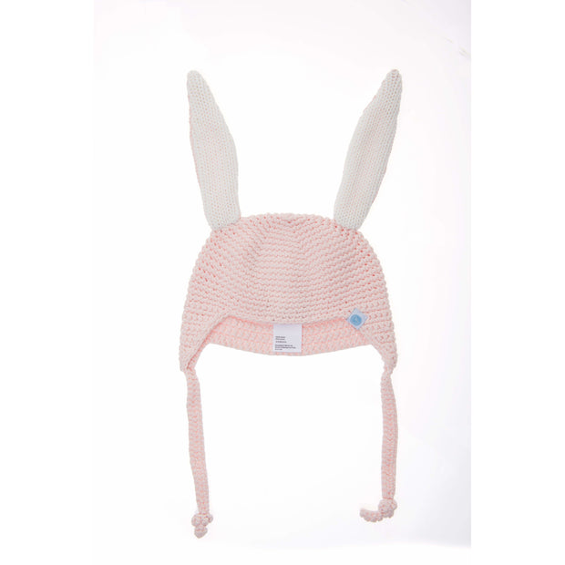 Beba Bean Accessories Pink Crochet Bunny Toque