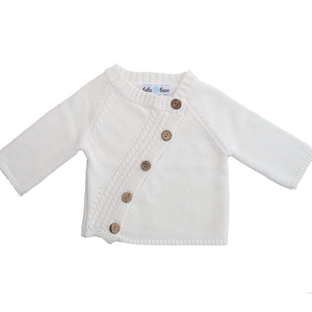 Beba Bean Clothes Ivory Long Sleeved Cardigan