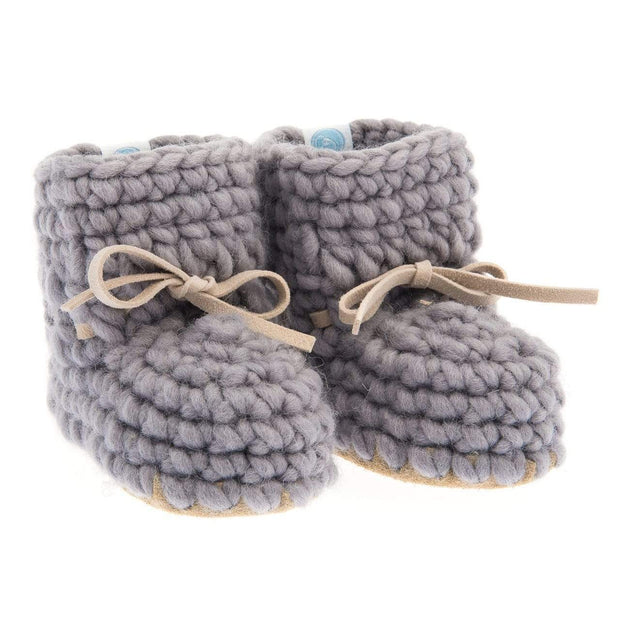 Beba Bean Shoes 0-6 / Grey Sweater Moccs - Grey