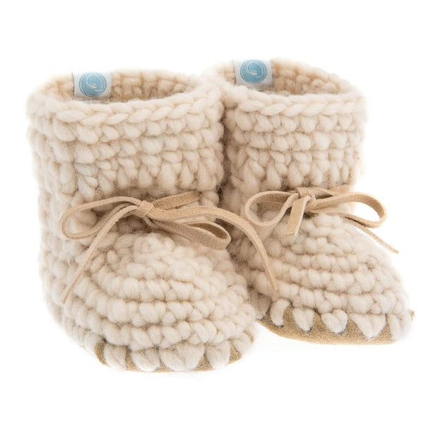Beba Bean Shoes 0-6 / Ivory Sweater Moccs - Ivory