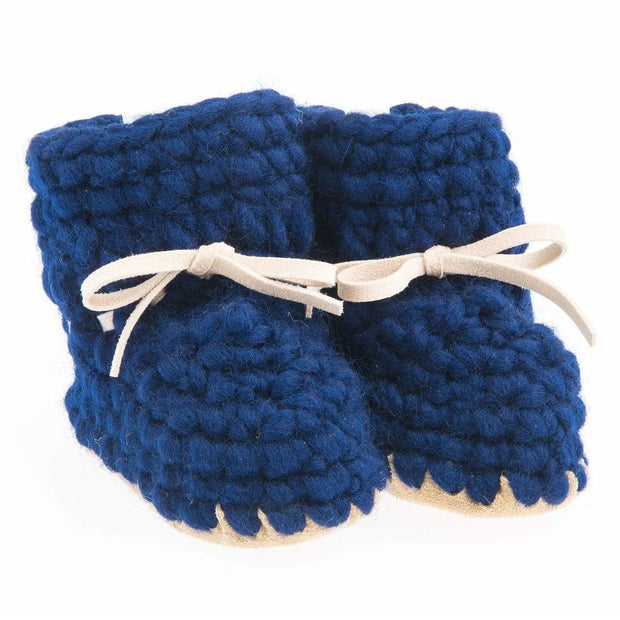 Beba Bean Shoes 0-6 / Navy Sweater Moccs - Navy
