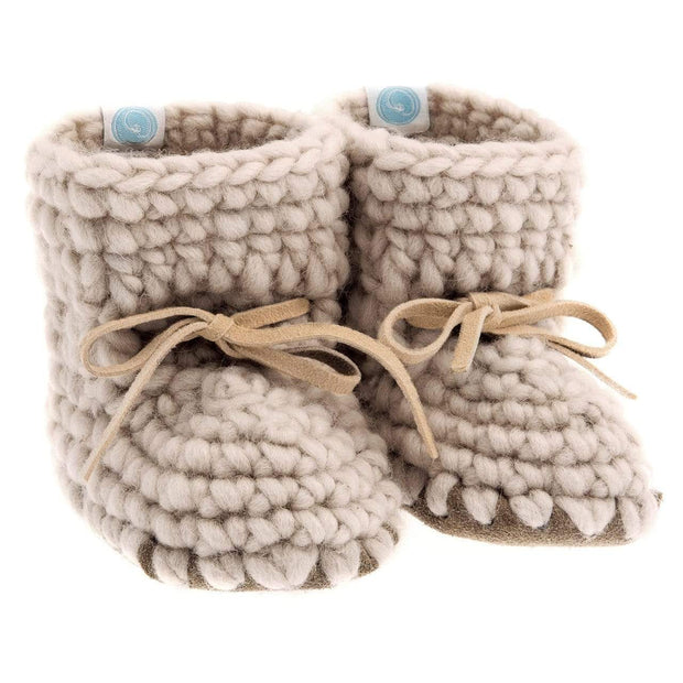 Beba Bean Shoes 0-6 / Oatmeal Sweater Moccs - Oatmeal